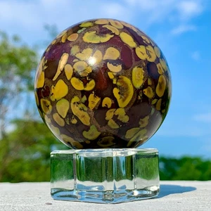 301G Natural Azo stone Sphere Crystal Healing Decor Quartz Reiki Ball - Picture 1 of 24