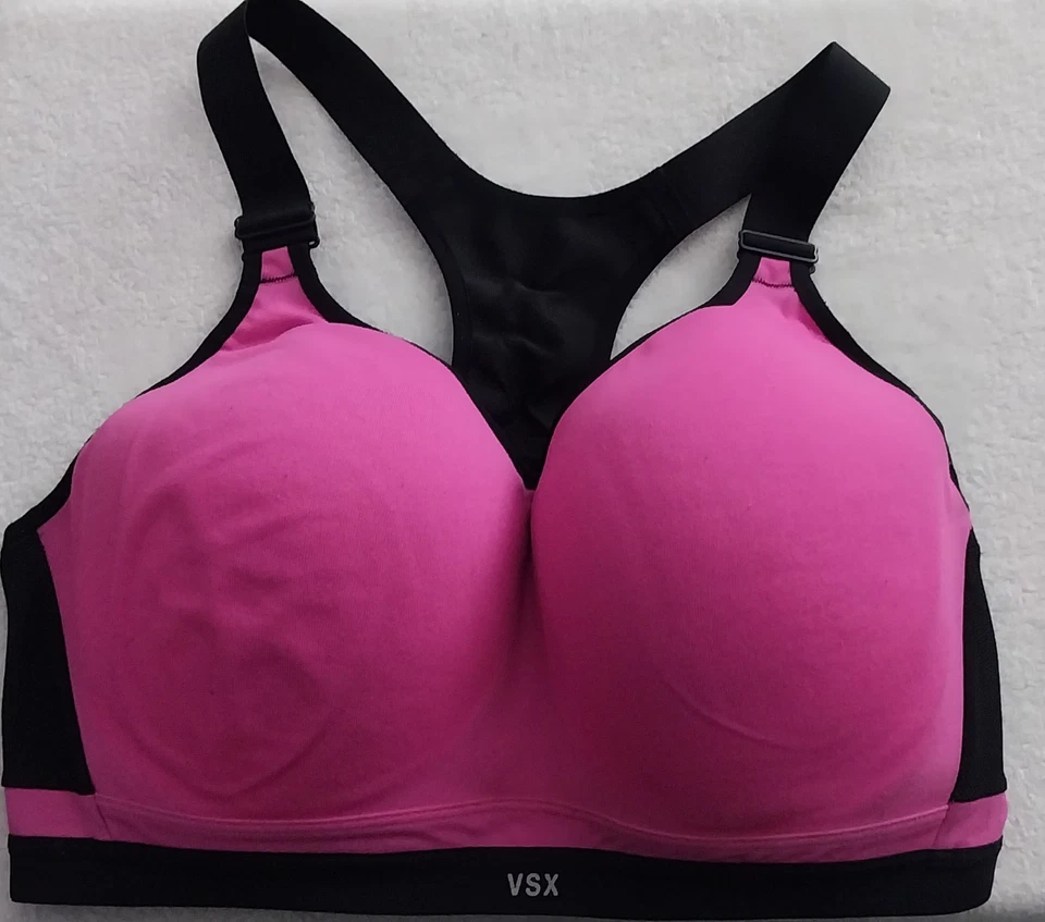 Victoria’s Secret VSX Pink/Black Sports Bra 38DDD Racerback Underwire - Image 1 of 3