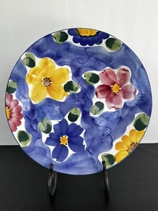 HIMARK Indigo Chop Plate Blue Round Floral Platter XL Made in Portugal - Picture 1 of 6