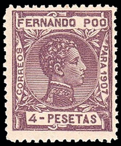 Fernando Poo - Edi ** 165 - 1907 - Alfonso XIII - 4 Pts. - Imagen 1 de 1