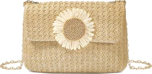 Straw Clutch Bags for Women Shoulder Bag Crossbody Bag Summer Beach Straw Bag... - Picture 1 of 6
