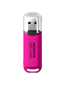 ADATA C906 Compact USB Flash Drive, AC906-64G-RPP with Keyring - Afbeelding 1 van 5