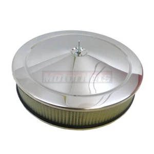 14"x3" Muscle Car Style Air Cleaner Kit Fits 5-1/8" Neck 4 BBL Carb Chevy Ford  - Bild 1 von 4