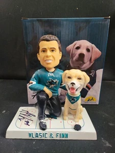 San Jose Sharks Marc-Edouard Vlasic & Finn signed autographed bobble bobblehead - Picture 1 of 2