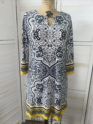 Платье-футляр женское Haani черно-белое желтое размер средний - Изображение 1 из 4