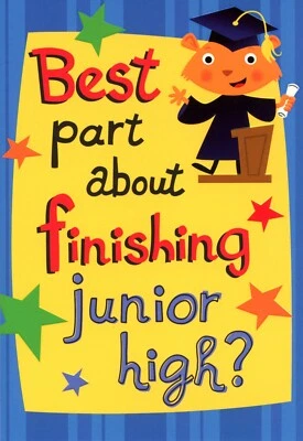 Cute GRADUATION JUNIOR HIGH Card, Congratulations High School by Hallmark +✉ - Image 1 of 4