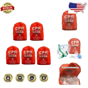 Essential CPR Mask Kit: 5 Latex-Free Adult/Child Resuscitators with Carry Case - Picture 1 of 11