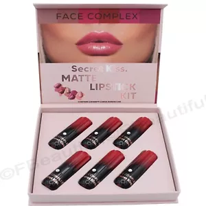 cofanetto regalo set 6 Rossetti Lip Stick labbra Matte Lunga durata Face Complex - Foto 1 di 5