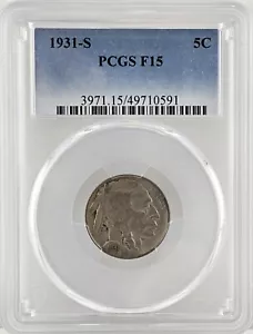 1931-S Buffalo Nickel PCGS F15 Nice for Low Ball Registry (588) - Picture 1 of 2