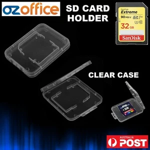 1 x SD Card Holder Clear Case Hard Plastic SDHC Memory Card Storage Case - Picture 1 of 2