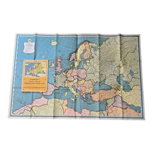 Mapa Europa Hammond's Superior Mapa Cercano Oriente GRANDE 50”x33” Pared Aula 1956 - Imagen 1 de 20