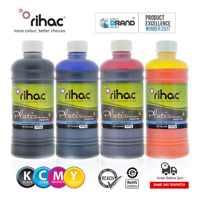 Rihac 500ml 252 252XL 254XL Refill Inks for Epson WF3640 WF3620 WF7610 WF7620 - Image 1 of 3