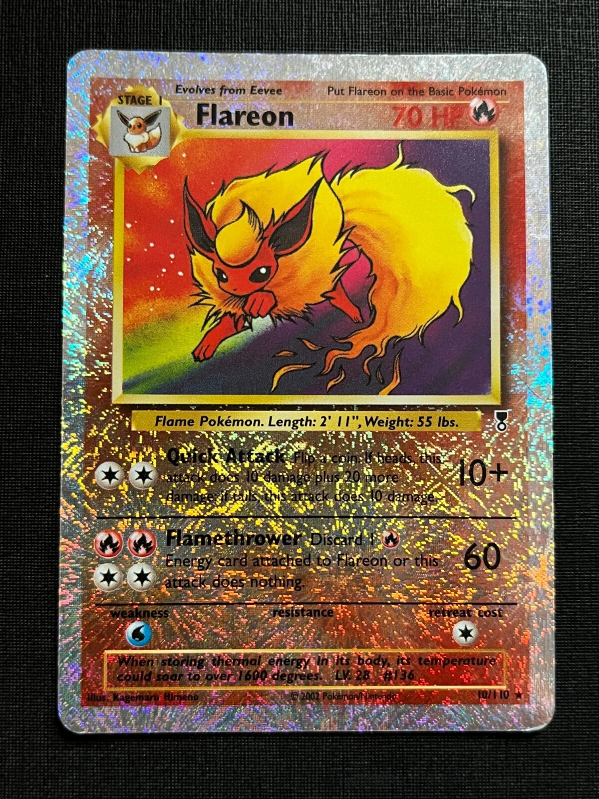 Flareon 10/110 Legendary Collection Reverse Holo Pokemon Card 2002 MP See Photos