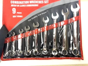 1/4 - 3/4 COMBINATION WRENCH SET 9 PIECE IN ROLL UP POUCH PROFERRED T45001 - Picture 1 of 6