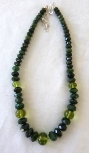 Jay King Mine Finds Emerald Graduated Bead Necklace Peridot Accents 925 Silver - Picture 1 of 4