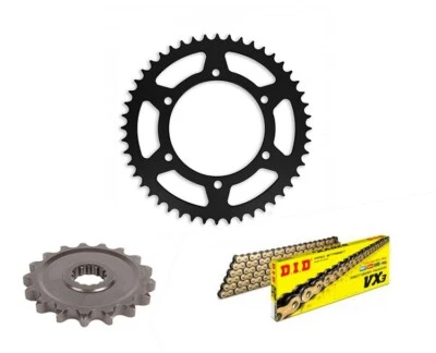Kawasaki Z650 2017-2024 DID VX cadena dorada y kit de piñón Afam negro Foto 1 de 3