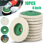 10PCS 4 inch Wool Buffing Angle Grinder Wheel Felt Polishing Disc Pad Kit