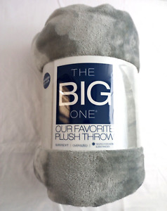 The Big One Plush Throw Oversized Super Soft Blanket 60" x 72", Gray, New