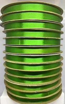 NOS Vtg Sasheen Ribbon Bow Craft Christmas 3M USA 250 Yards 3/4” Kelly Green - Image 1 of 4