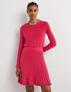 BODEN Mini abito plissettato in maglia SWEET ROSE TAGLIA UK 14R NUOVO D0341 D10 - Foto 1 di 4