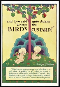Bird's Custard Adam & Eve Garden Of Eden 1928 Art Deco Advert P436 - Picture 1 of 1