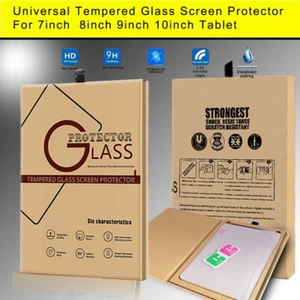 Universal Tempered Glass Film Screen Protector Cover For 7" 8" 9" 10" Tablet - Picture 1 of 32