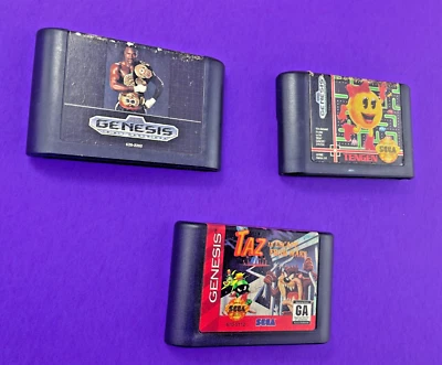 SEGA GENESIS, TAZ IN ESCAPE FROM MARS, MS. PAC MAN, HOLYFIELD'S BOXING lot  BZ - Image 1 of 4