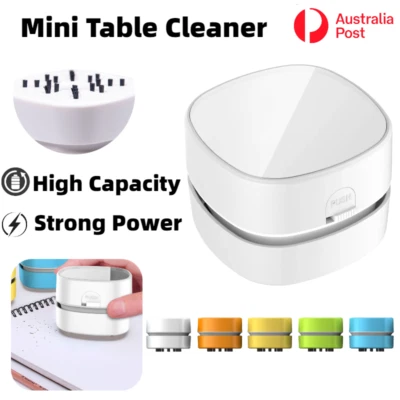 Mini Vacuum Cleaner Office Desk Dust Keyboard Home Table Desktop Sweeper Tool AU - Image 1 of 4