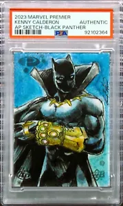 Black Panther Infinity 2021-23 Marvel Premier 1/1 Calderon Sketch PSA Authentic - Picture 1 of 3