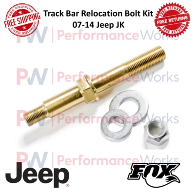 Fox Shocks Track Bar Steering Stabilizer Relocation Bolt Kit For 07-14 Jeep JK - Image 1 of 4
