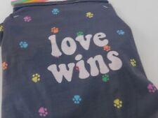 Celebrate Pride Dog Puppy T Shirts S M L Love Wins Gray w/ Rainbow Colors