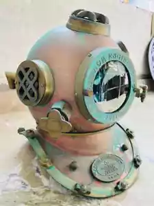 Brass Antique Diving Divers Helmet Marine Deep Scuba BaseMark V US Navy Boston - Picture 1 of 9