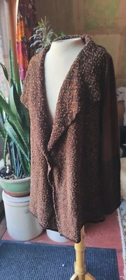 Cárdigan Soft Surroundings L Nuevo con Etiquetas Tonos Tierra Marrón Naranja Dorado Verde RN 101206 Foto 1 de 4