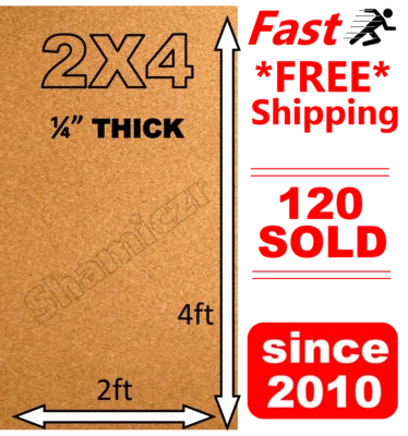 2' x 4' x1/4" THICK CORK ROLL 4x2 bulletin message board panel sheet wall notice - Image 1 of 4