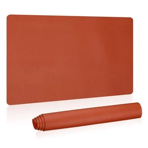 24"x13" Large Desk Mat, PU Leather Dual Side Large Desk Pad, Orange - Afbeelding 1 van 6