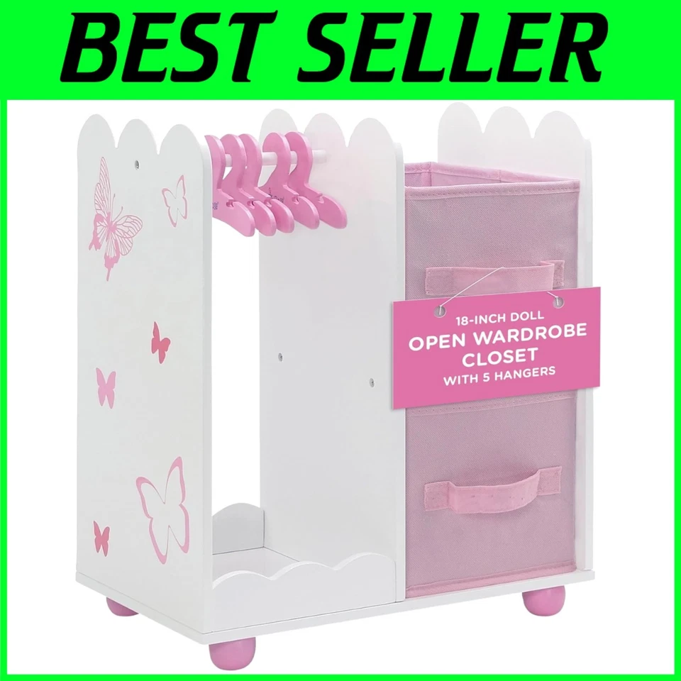 Armario para muñecas con perchas y contenedores - Colección Mariposa Foto 1 de 4