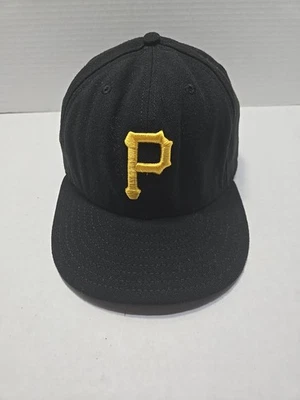 VINTAGE Pittsburgh Pirates Hat Cap Mens Fitted 7 3/4 Black New Era USA Baseball - Image 1 of 4
