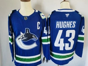 Quinn Hughes (C) Vancouver Canucks Fanatics Men’s Blue Home Authentic Pro Jersey - Picture 1 of 1