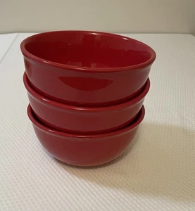 Royal Norfolk 6" Wide 2.78"' Tall. Deep Red Color Soup Or Cereal Bowls. (3) - Picture 1 of 7