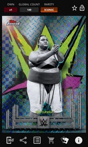 Yokozuna - Blue Checkerboard 149cc Iconic Topps Slam WWE Finest 25 - Picture 1 of 1