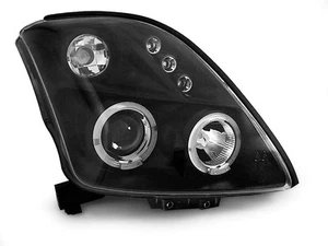 Forlygter for Suzuki SWIFT MZ EZ 05-10 Angel Eyes Black Gratis forsendelse LPSI0 - Bild 1 von 5