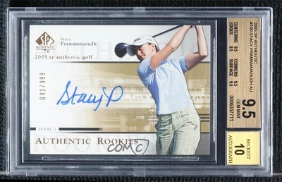2005 SP Authentic 42/999 Stacy Prammanasudh BGS 9.5 GEM MINT Rookie Auto RC - Image 1 of 3