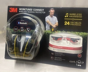 3M Worktunes Connect Wireless Hearing Protector And Safety Eyewear New - Picture 1 of 6