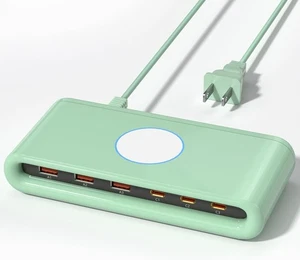 Stazione di Ricarica USB C 145W per Dispositivi Multipli,6 Porte USB C Hub Caricatore,Mul... - Foto 1 di 7