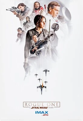 2016 Star Wars Rogue One Movie Poster 11X17 Cassian Andor Jyn Erso K-2SO Baze 🍿