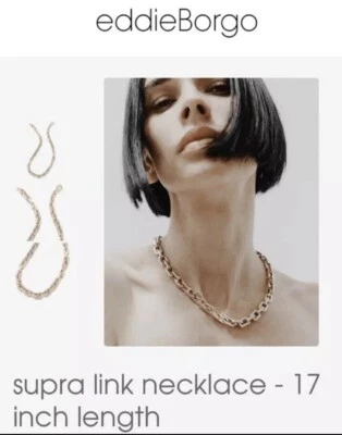 "Juego de collar con pendientes Eddie Borgo Supra Link clásico Heritage Link de 17""". Foto 1 de 4