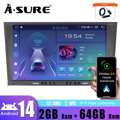 2+64G Für Opel Corsa C/D Zafira B Astra G H Android14 Carplay Autoradio GPS DAB+ - Bild 1 von 4