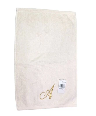 Toalla Avanti 100% Algodón Monograma "A" Inicial Script Dedo - Marfil y Dorado Foto 1 de 4