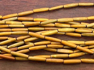 190+ PIECES ANTIQUE RUST ORANGE PIPE TUBE BUFFALO BONE BEADS 1" Foto 1 de 3