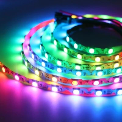 5V WS2812B RGB LED Light Strip 5050 60LEDs/M IC Individual Addressable for Sign - Image 1 of 4